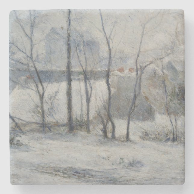 Winter Landscape (by Paul Gaugin) Stone Coaster (Front)