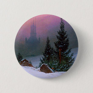 Winter Landscape Caspar David Friedrich 6 Cm Round Badge