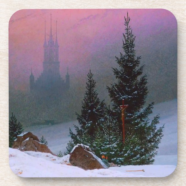 Winter Landscape Caspar David Friedrich Coaster (Front)