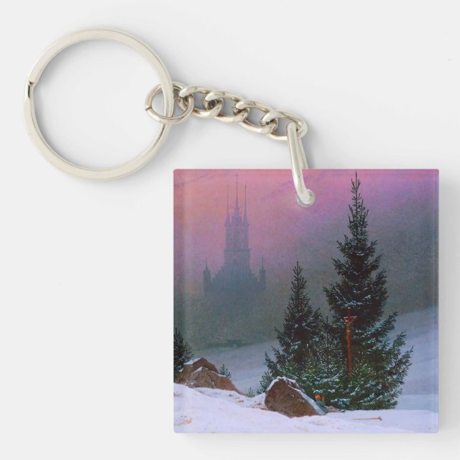 Winter Landscape Caspar David Friedrich Key Ring (Front)