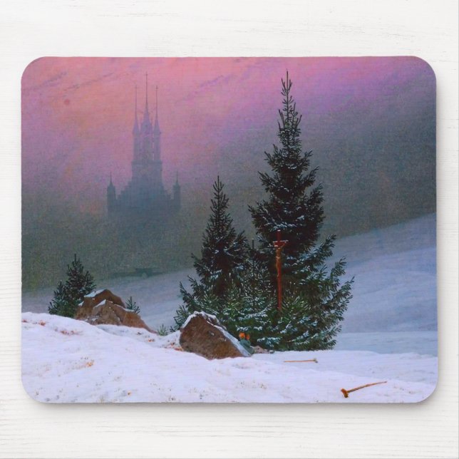 Winter Landscape Caspar David Friedrich Mouse Pad (Front)