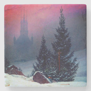 Winter Landscape Caspar David Friedrich Stone Coaster