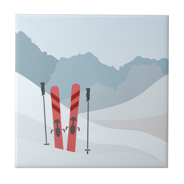 Winter landscape ceramic tile (Front)