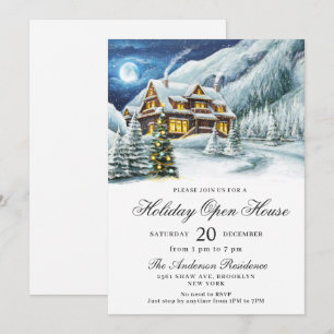 Winter Landscape Christmas Holiday Open House Invitation