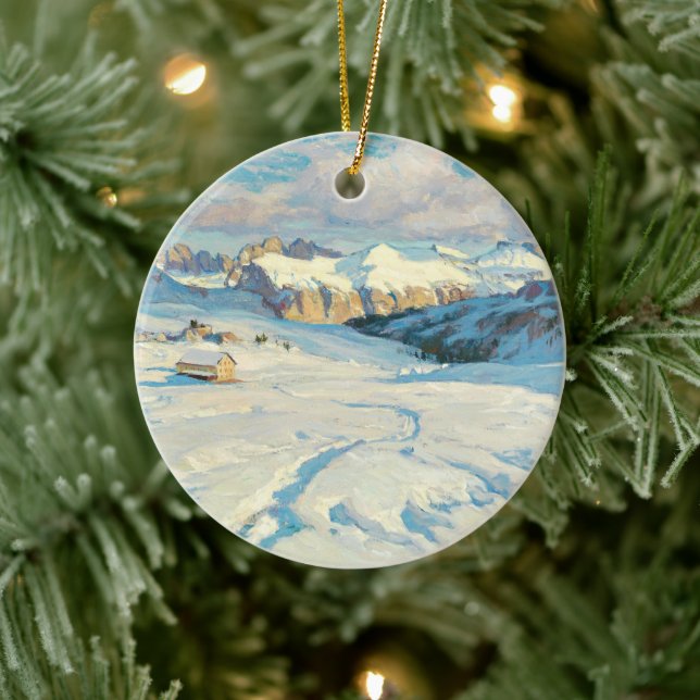 Winter Landscape, Christmas tree Ceramic Ornament (Tree)