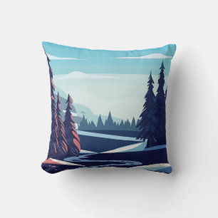 Winter landscape cushion