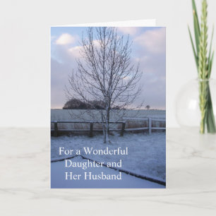 Winter Landscape Daughter Husband Christmas Holiday Card