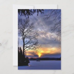Winter Landscape, frosty winter night Card
