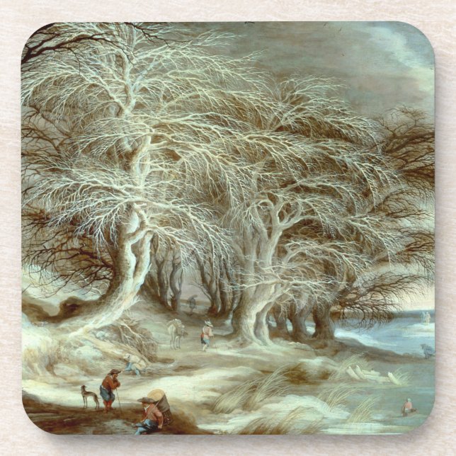 Winter Landscape Gijsbrecht Leytens Coaster (Front)