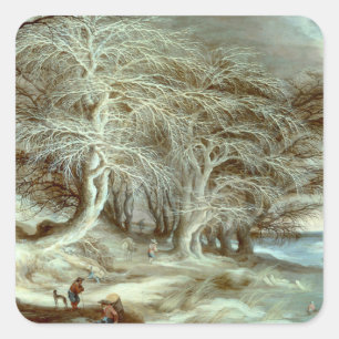 Winter Landscape Gijsbrecht Leytens Square Sticker