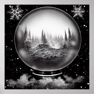 Winter Landscape Globe Poster