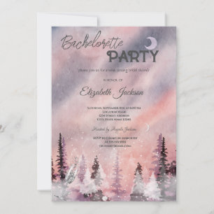 Winter Landscape Greenpine Forest Bachelorette Invitation