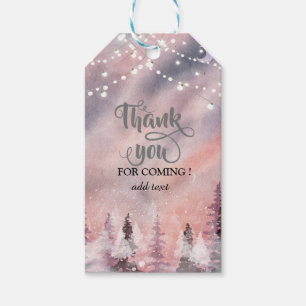 Winter Landscape Greenpine Forest  Gift Tags