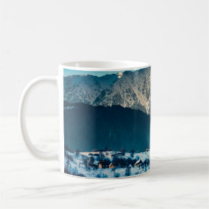Winter landscape in Carpathian Mountain. Bran, Rom Coffee Mug