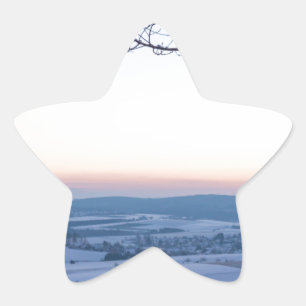 Winter landscape in Germany in the morning Star Sticker