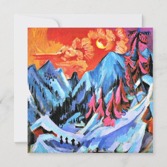 Winter Landscape in Moonlight by Ernst Kirchner Card (Front)