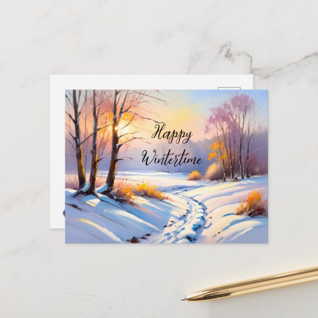 Winter landscape in the morning light | postcard (Front/Back In Situ)