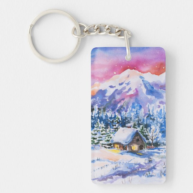 Winter landscape key ring (Front)
