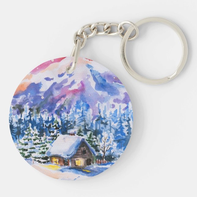 Winter landscape key ring (Back)