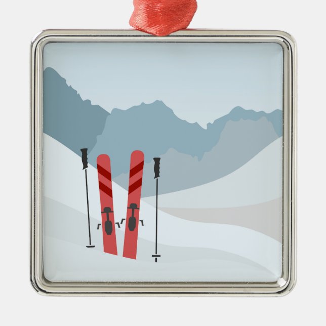 Winter landscape metal ornament (Front)