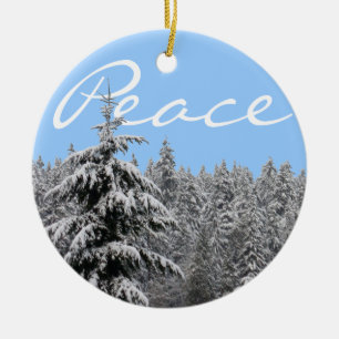 Winter Landscape Ornament  Peace Joy Decorations