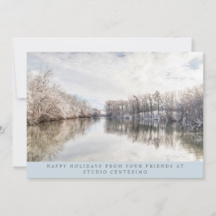 Winter Landscape Photo Corporate Logo Holiday Card