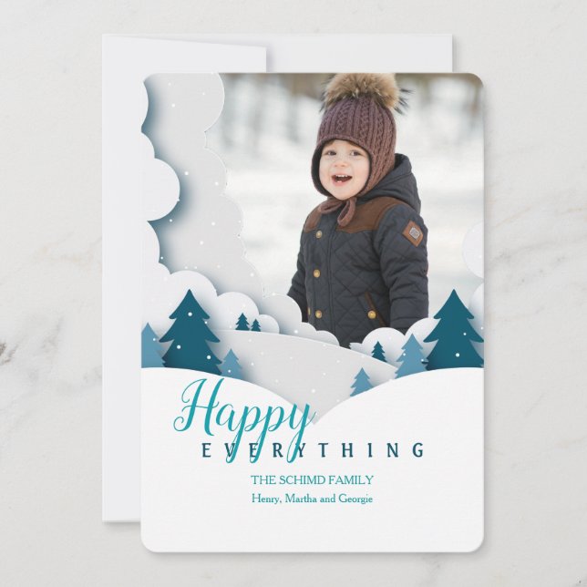 Winter Landscape Photo Holiday Card (Front)