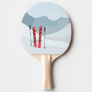 Winter landscape ping pong paddle