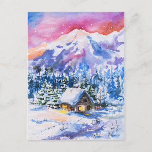 Winter landscape postcard