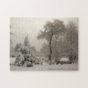 Winter Landscape Puzzle Personalised Winter Bridge