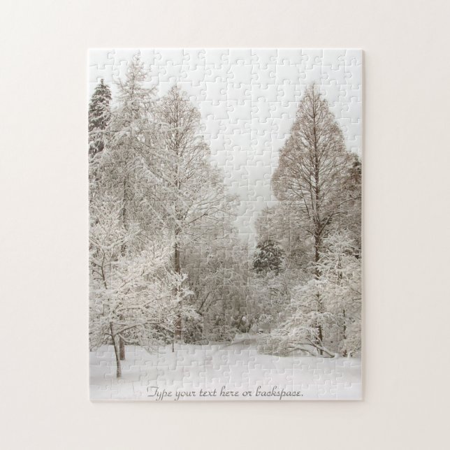 Winter Landscape Puzzle Personalised Winter Trees (Vertical)