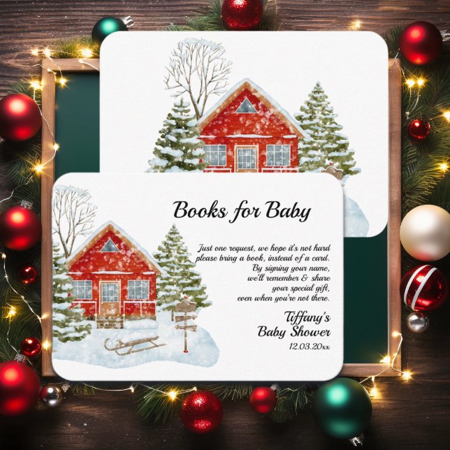 Winter Landscape Red House Books for Baby Enclosure Card (Creator Uploaded)