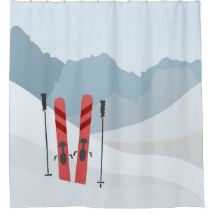 Winter landscape shower curtain