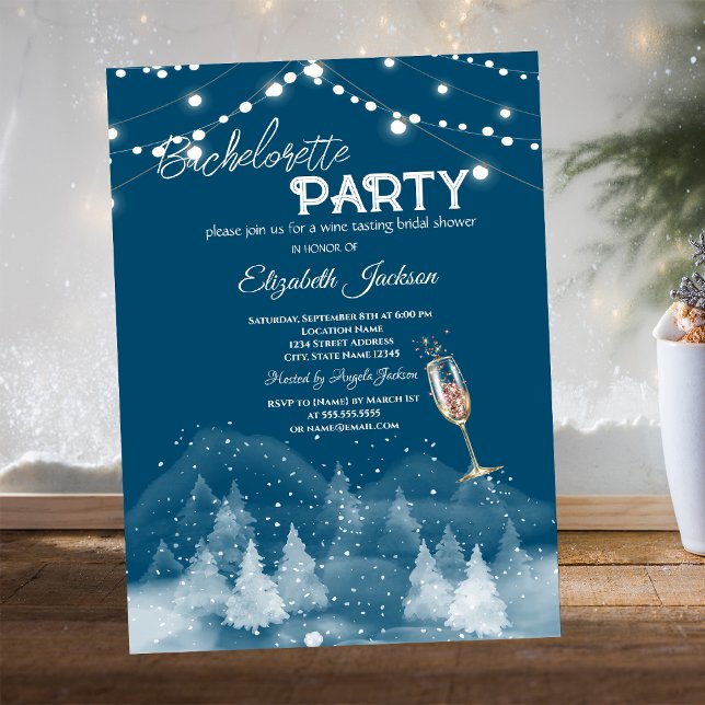 Winter Landscape Snow Bachelorette   Invitation (Creator Uploaded)