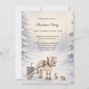 Winter Landscape Snow Forest Christmas Party Invitation