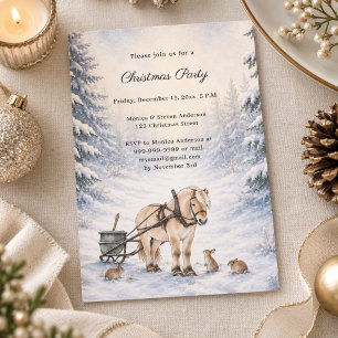 Winter Landscape Snow Forest Christmas Party Invitation