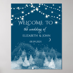 Winter Landscape Snow Wedding Poster