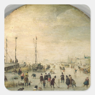 Winter Landscape Square Sticker