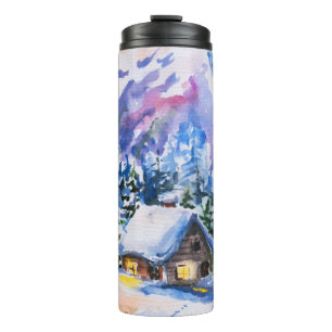 Winter landscape thermal tumbler
