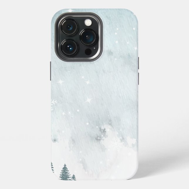 Winter Landscape Watercolor iPhone Case (Back)