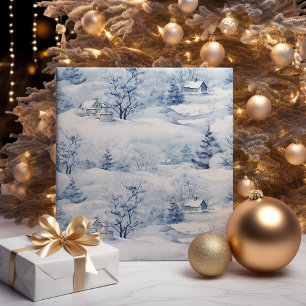 Winter Landscape White Christmas Modern  Wrapping Paper