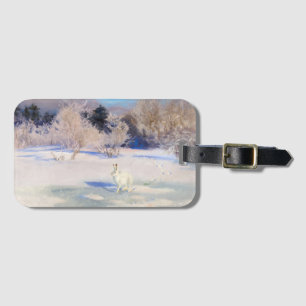 Winter Landscape with a White Hare by B. Liljefors Luggage Tag
