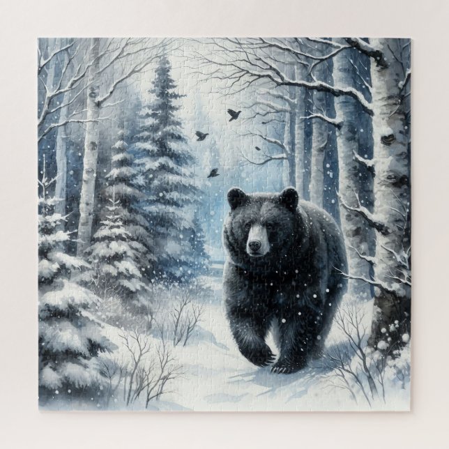 Winter Landscape With Bear Jigsaw Puzzle (Vertical)