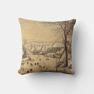 Winter landscape with bird trap by Pieter Brueghel Cushion