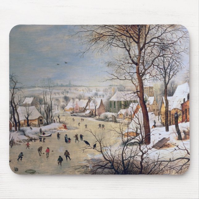 Winter Landscape with Birdtrap, 1601 Mouse Pad (Front)