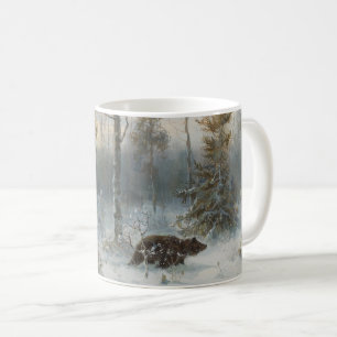 Winter Landscape with Brown Bear Coffee Mug