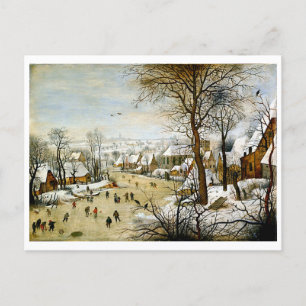 Winter Landscape with Ice skaters Postcard