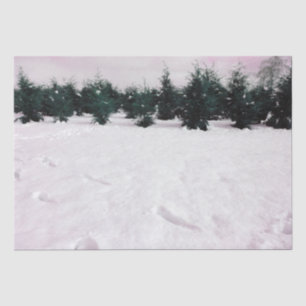 Winter landscape with larches in the snow tissue paper