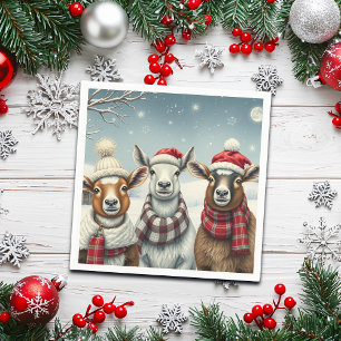 Winter Landscape with Sheep and Cabin Napkin