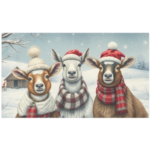 Winter Landscape with Sheep and Cabin Tablecloth